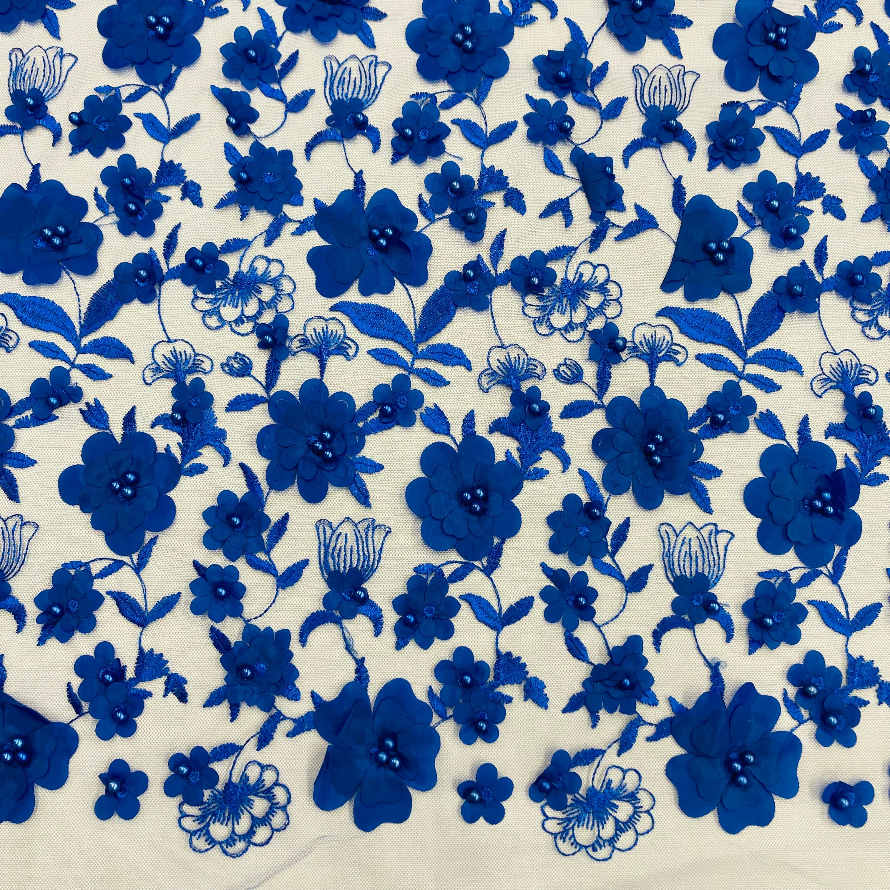 Beaded 3D Floral Lace Fabric – For Bridal, Quinceañera & Dance Dresses | Lace USA - GD-241