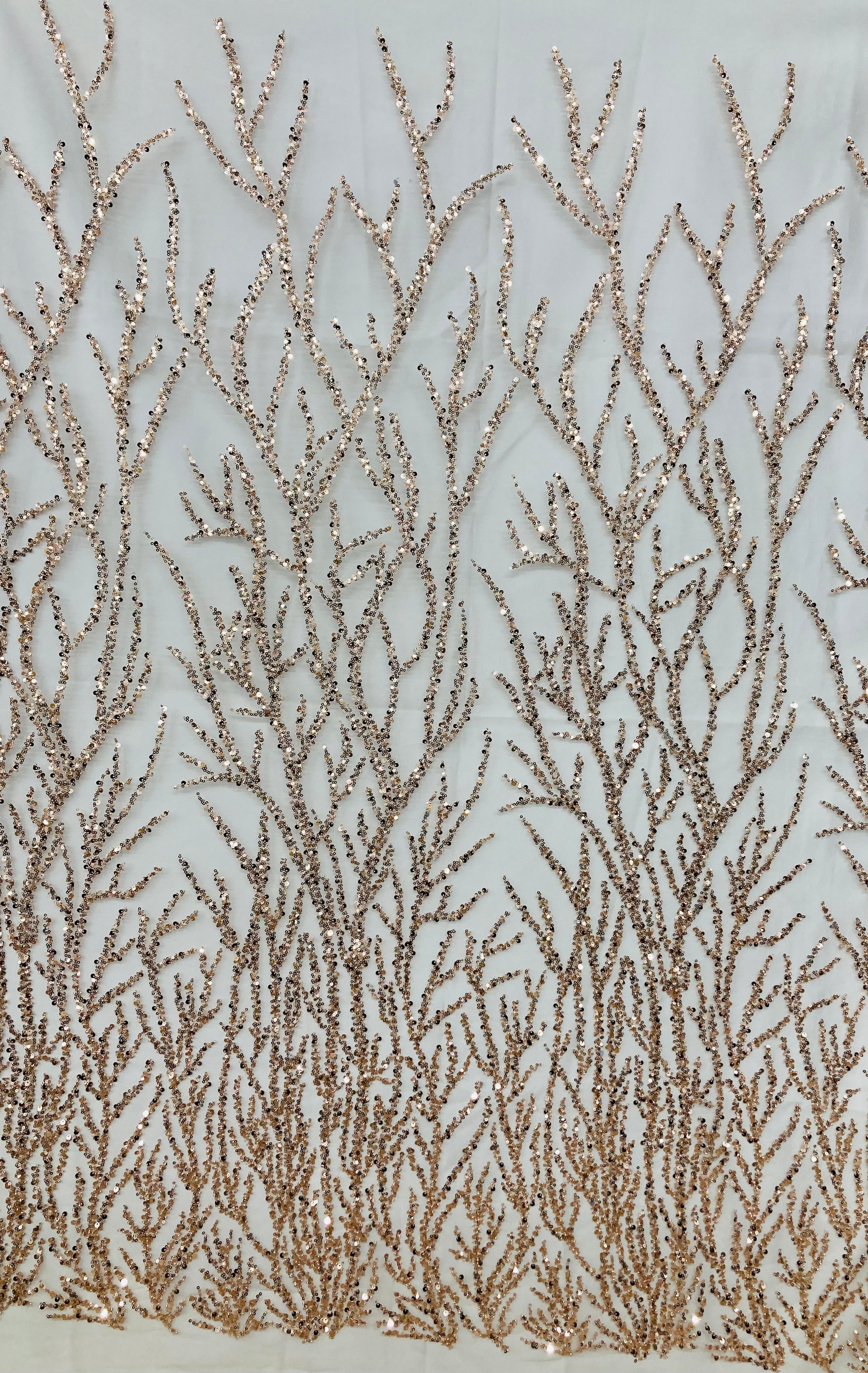 Beaded & Sequined Lace Fabric Embroidered on 100% Polyester Net Mesh | Lace USA - GD-43