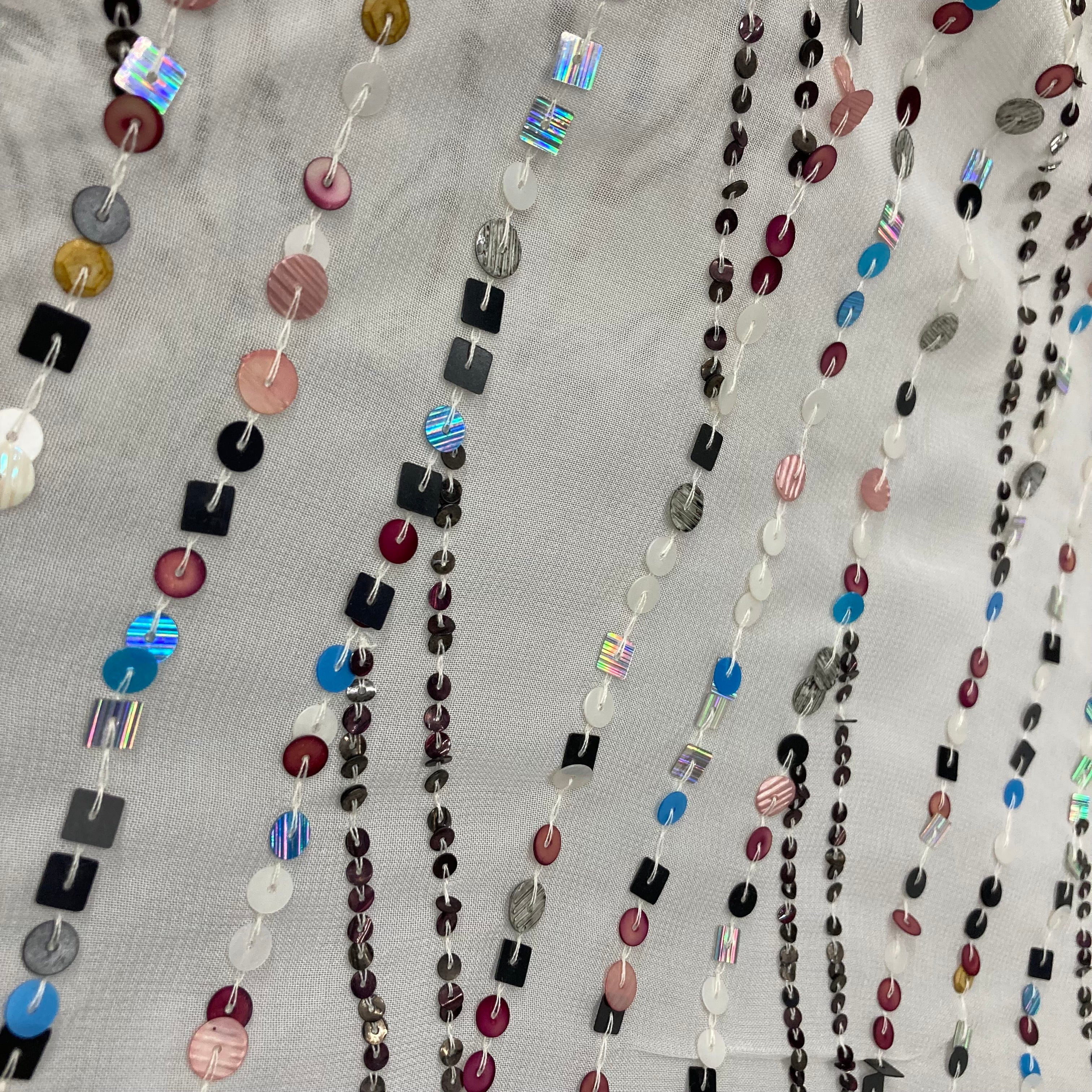 Hand Sequined Chiffon Fabric 100% Polyester Approximately 48" Wide | SPANDEX PALACE - GD-04