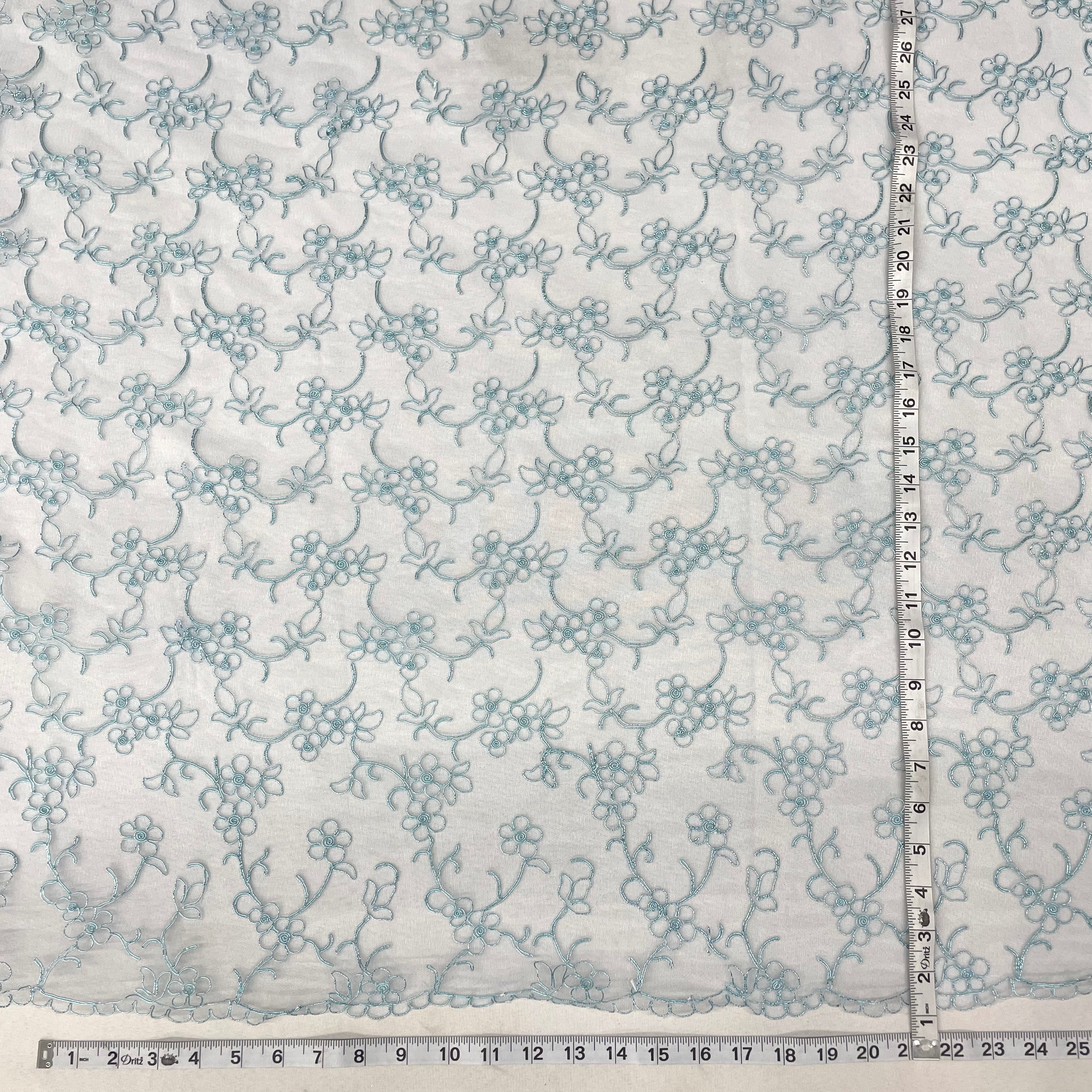 Corded Bridal Lace Fabric Embroidered on 100% Polyester Net Mesh | Lace USA - 91192W