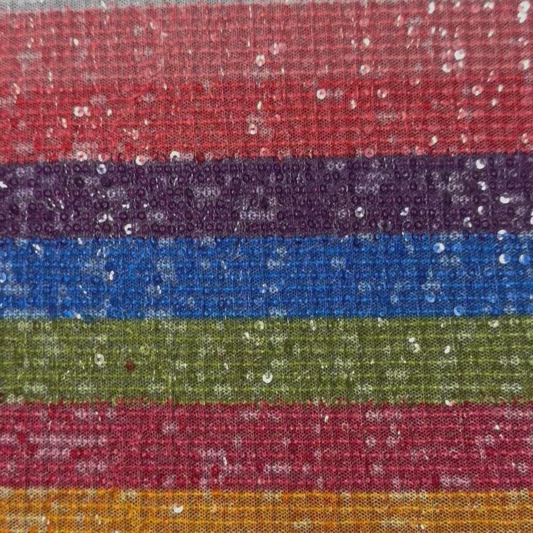 Embroidery Polyester Multi Color Pleated Mesh Sequins | Spandex Palace