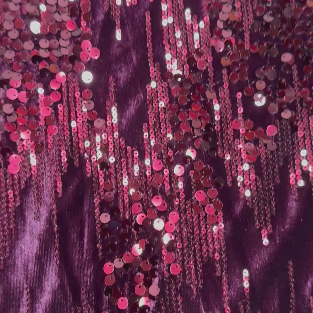 Mechanical Stretch Polyester Two Size Sequin Fabric | Spandex Palace