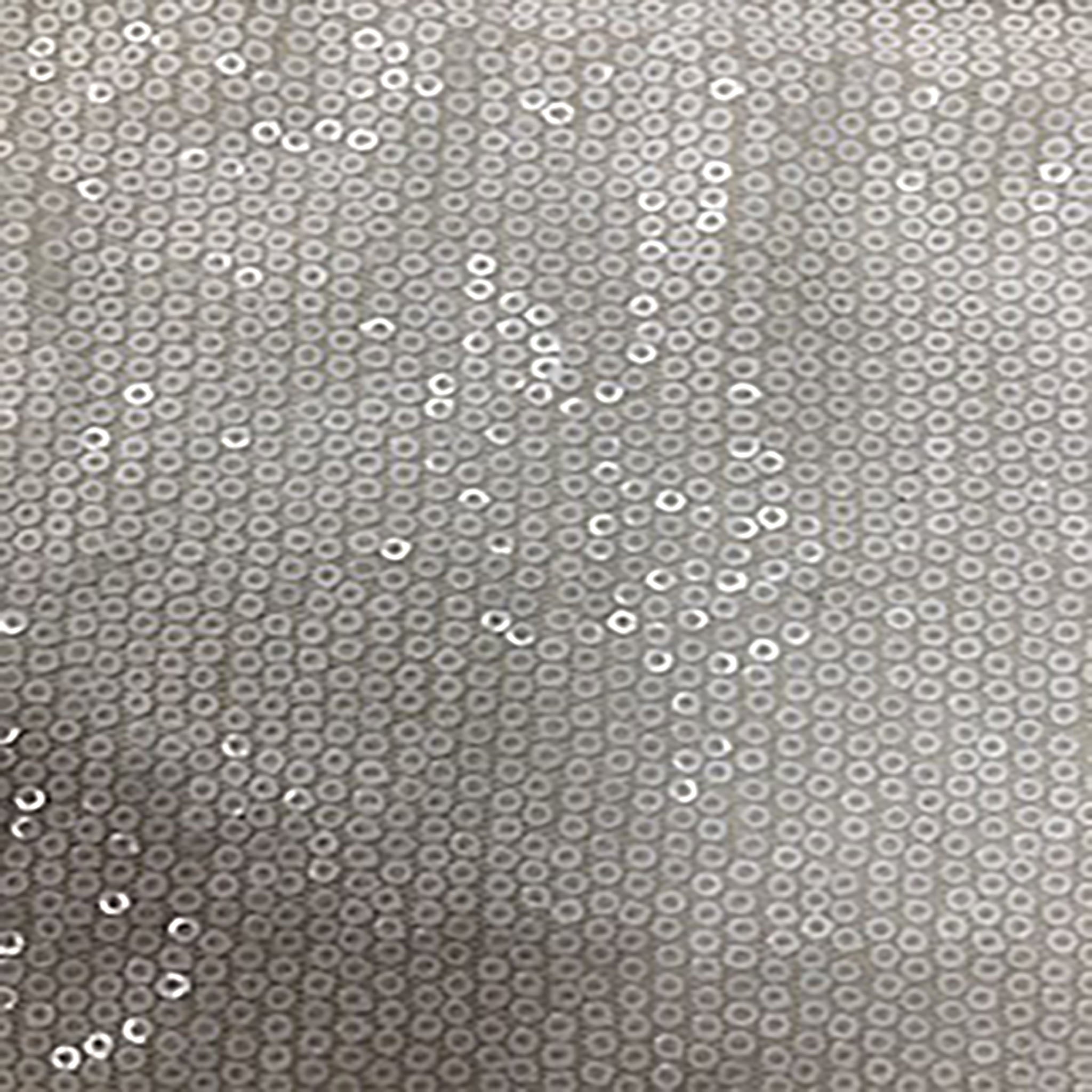 Embroidered Mini All Over Sequin on Polyester White Mesh | Spandex Palace White