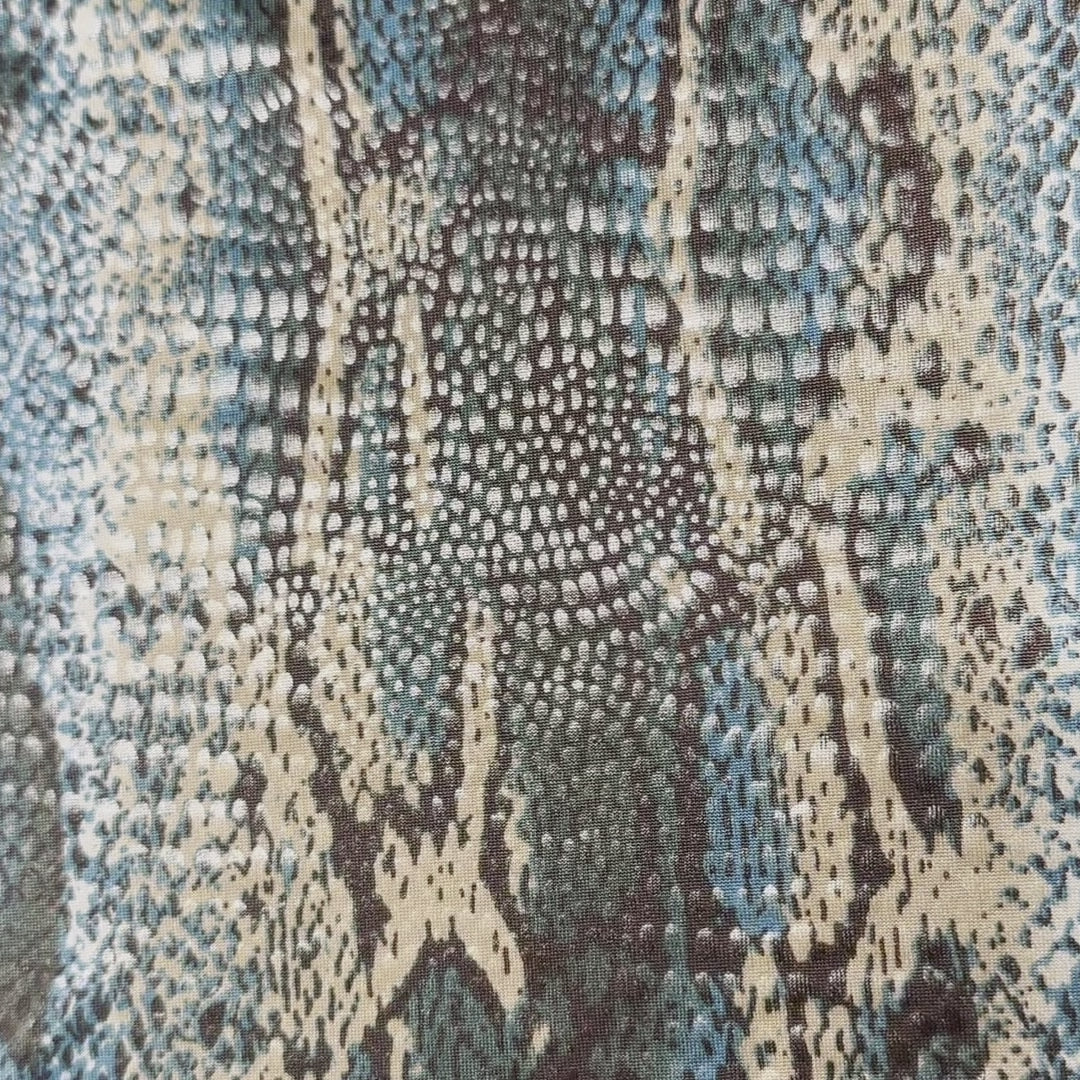 2 Way Stretch Polyester  Spandex Fabric Pentagon Diamond Silver  Foil Fish Net | Spandex Palace  Green Brown