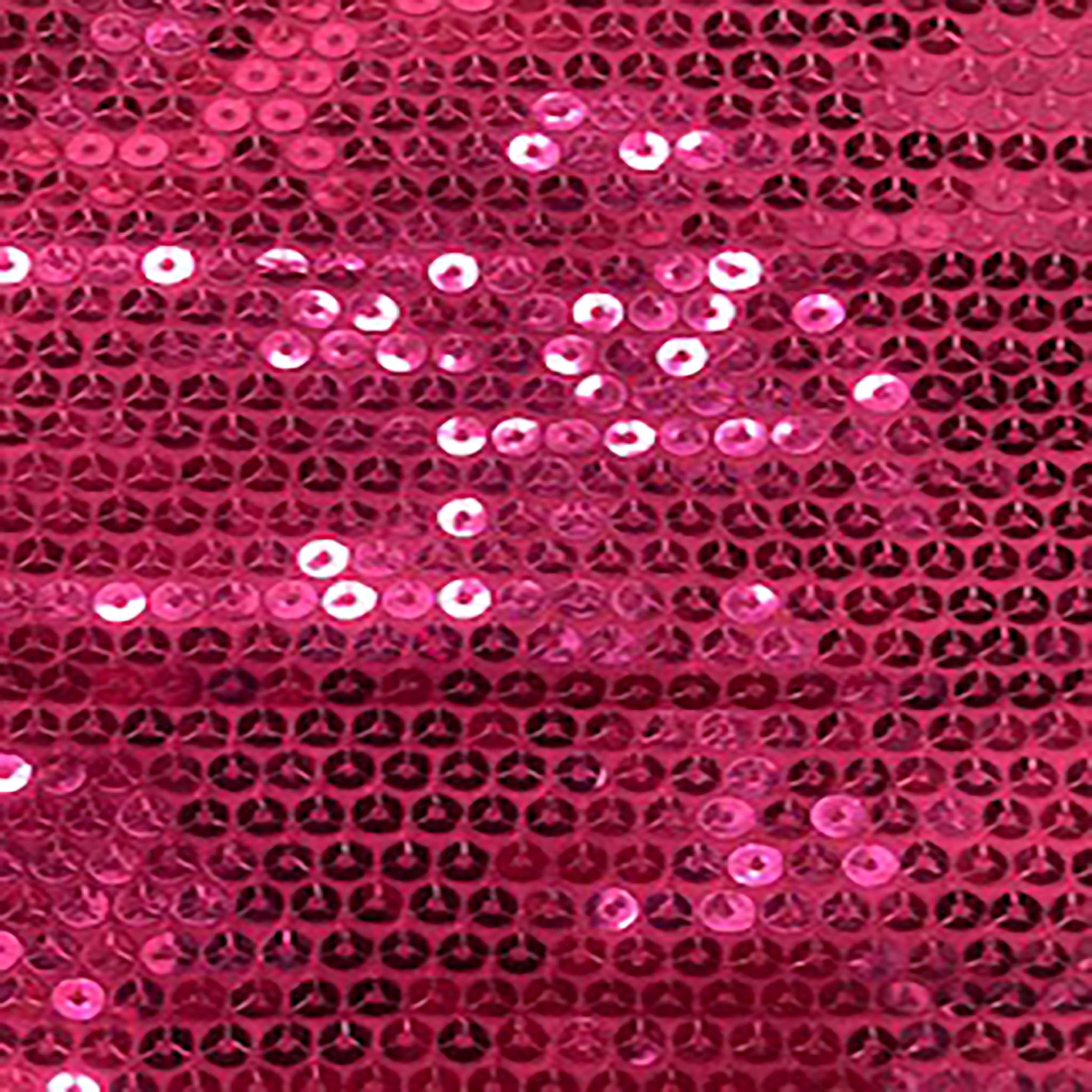 Polyester Spandex  Fabric  All Over Sequins On FDY Base  | Spandex Palace Fuchsia