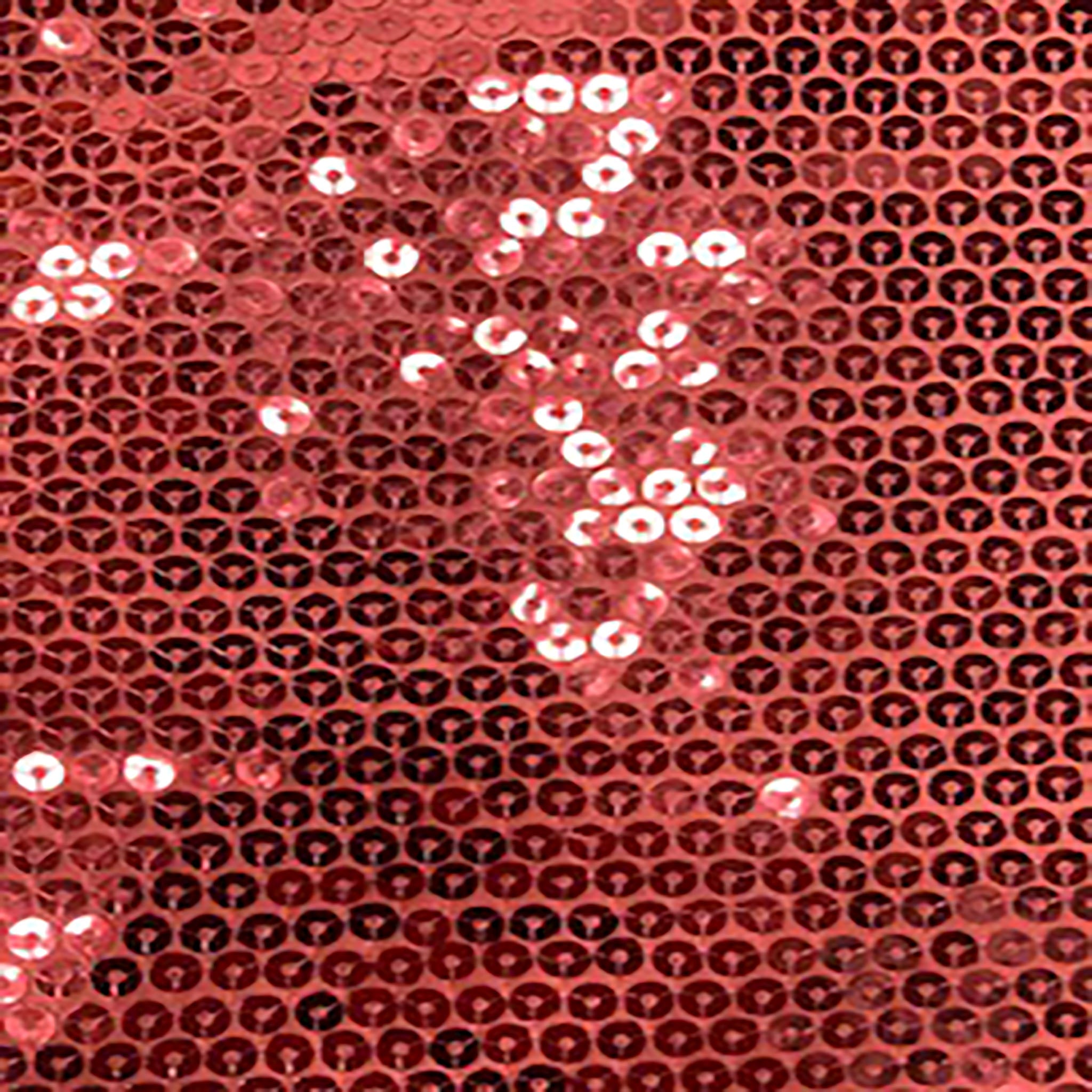 Polyester Spandex  Fabric  All Over Sequins On FDY Base  | Spandex Palace Coral