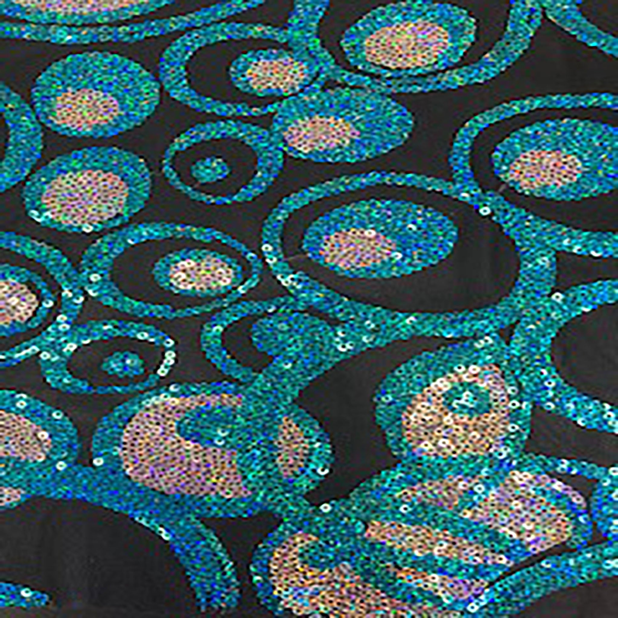 Power Mesh with Romance Sequin Turquoise