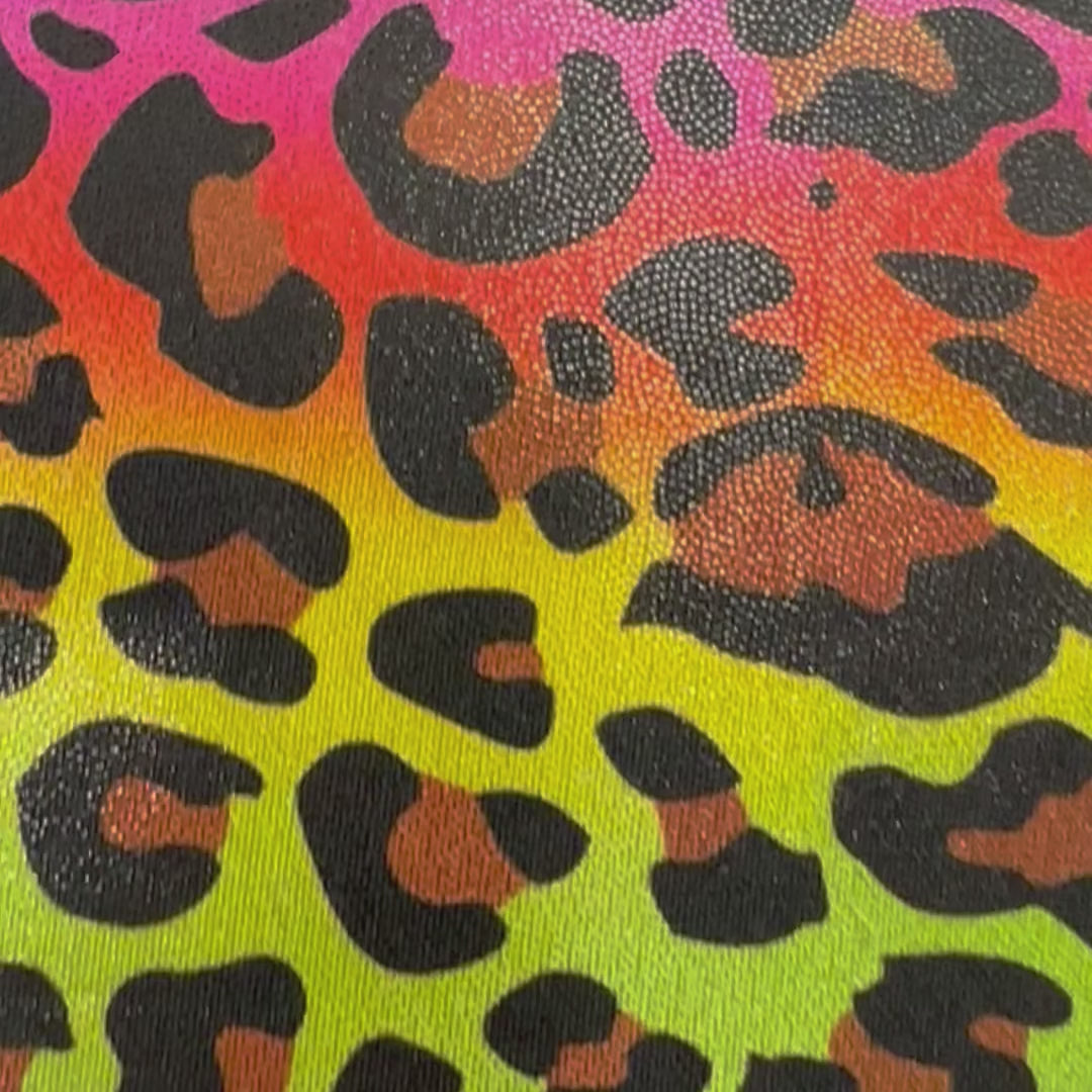 4 Way Stretch Poly Spandex Big Leopard Digital with Hologram | Spandex Palace Multi  Color