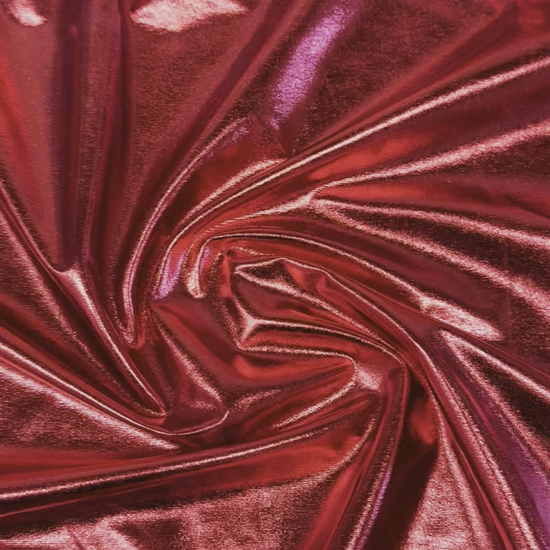 2 Way Stretch Single Spandex  All Over Foil Fabric | Spandex Palace  Red