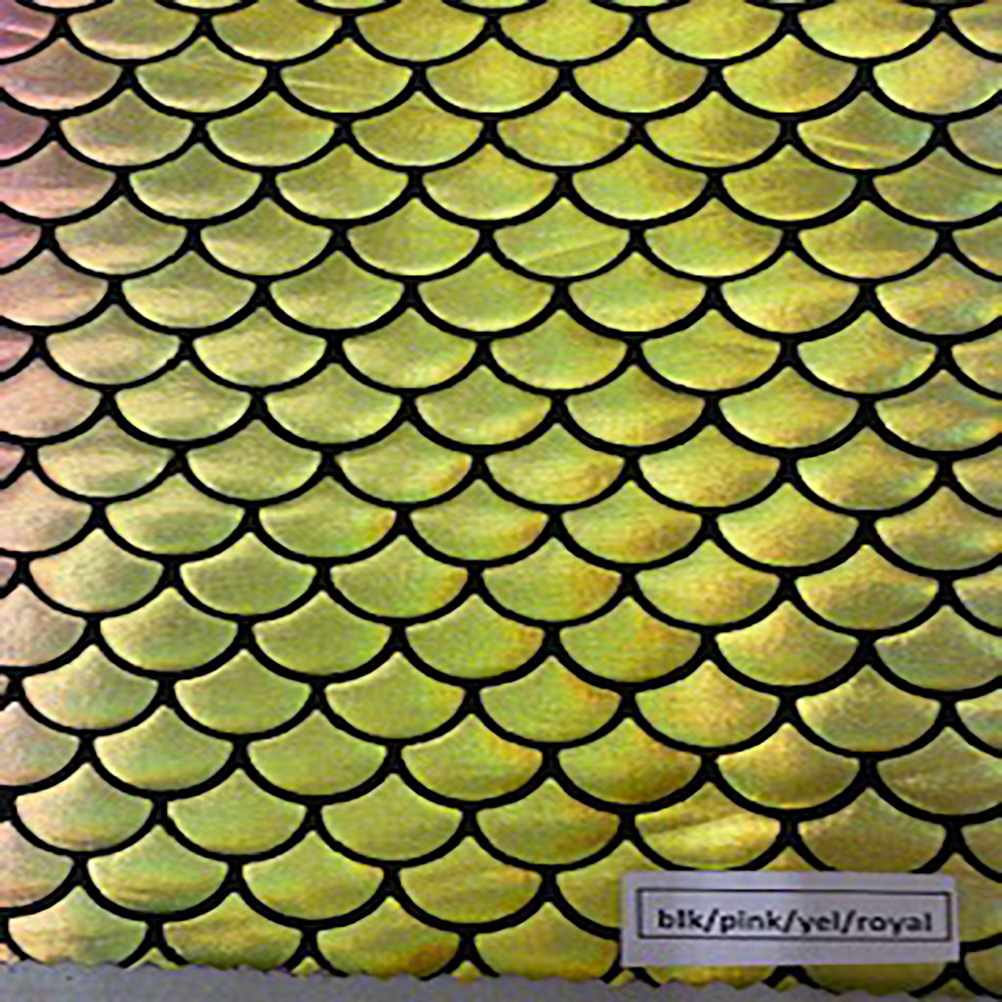 4 Way Stretch Poly Spandex Medium Multi Mermaid | Spandex Palace Black Pink Yellow Royal