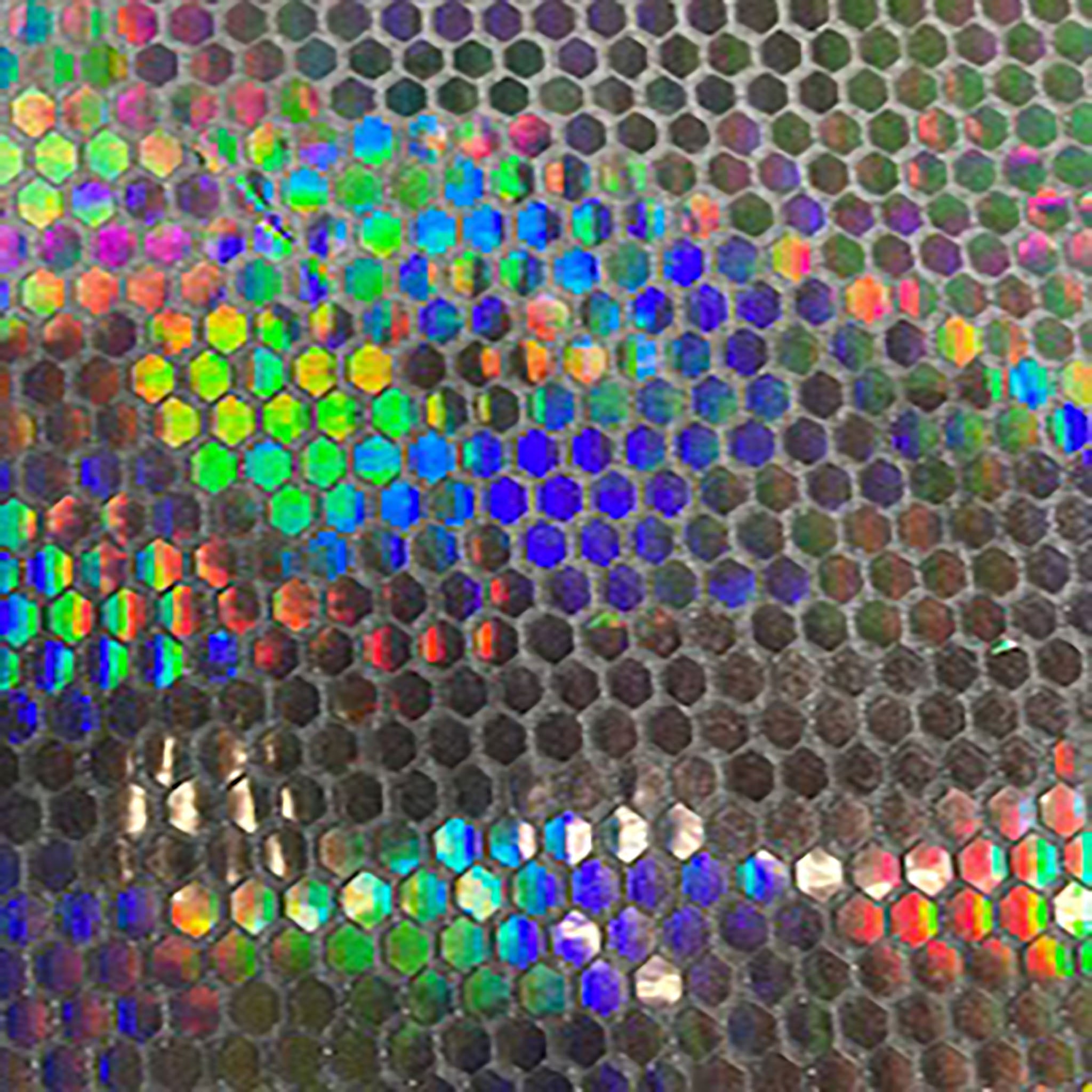 Nylon Metallic Spandex Hexagon Honey Comb Sequin | Spandex Palace White  Laser Silver