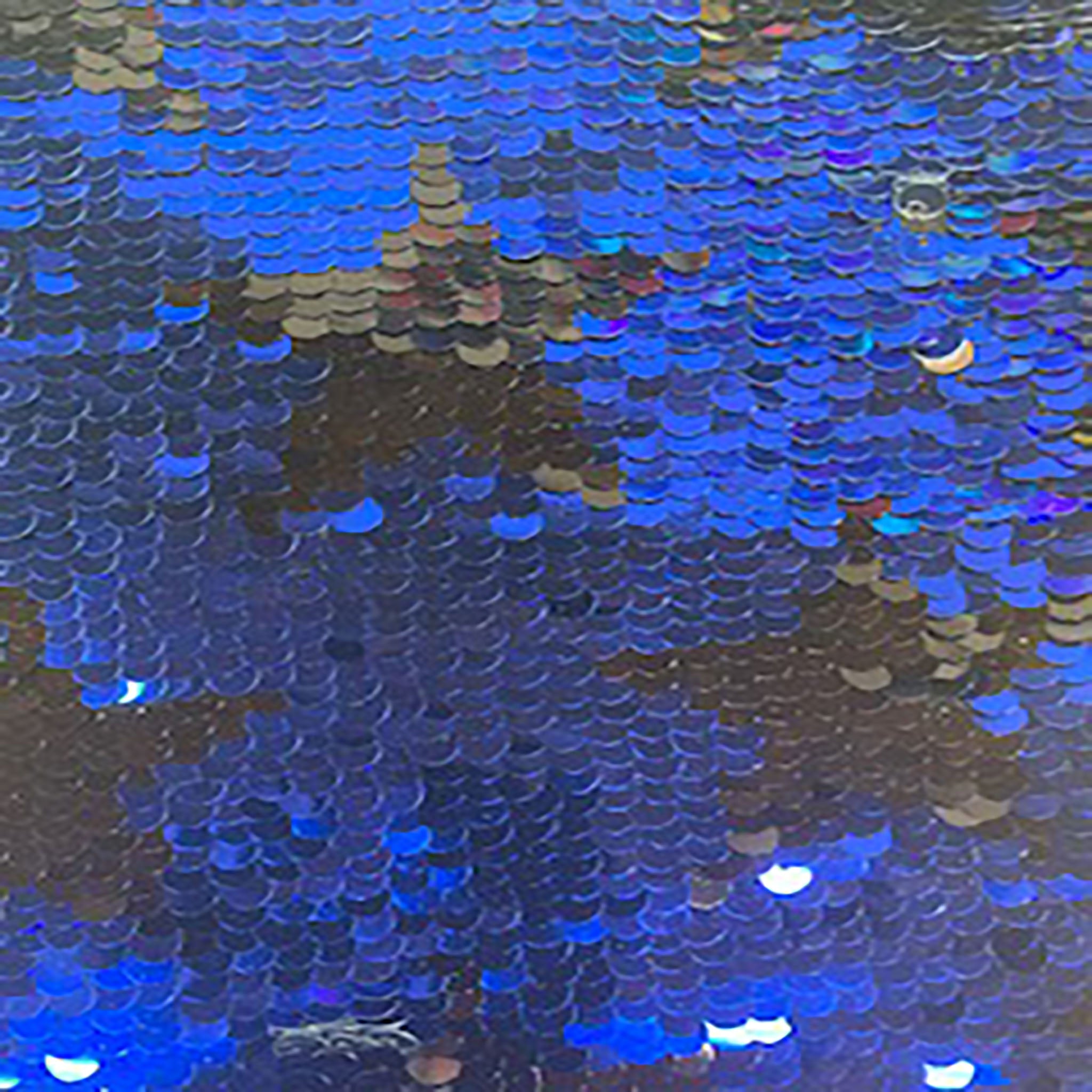 2 Way Poly Spandex Reversible Sequence | Spandex Palace  Black Royal Face