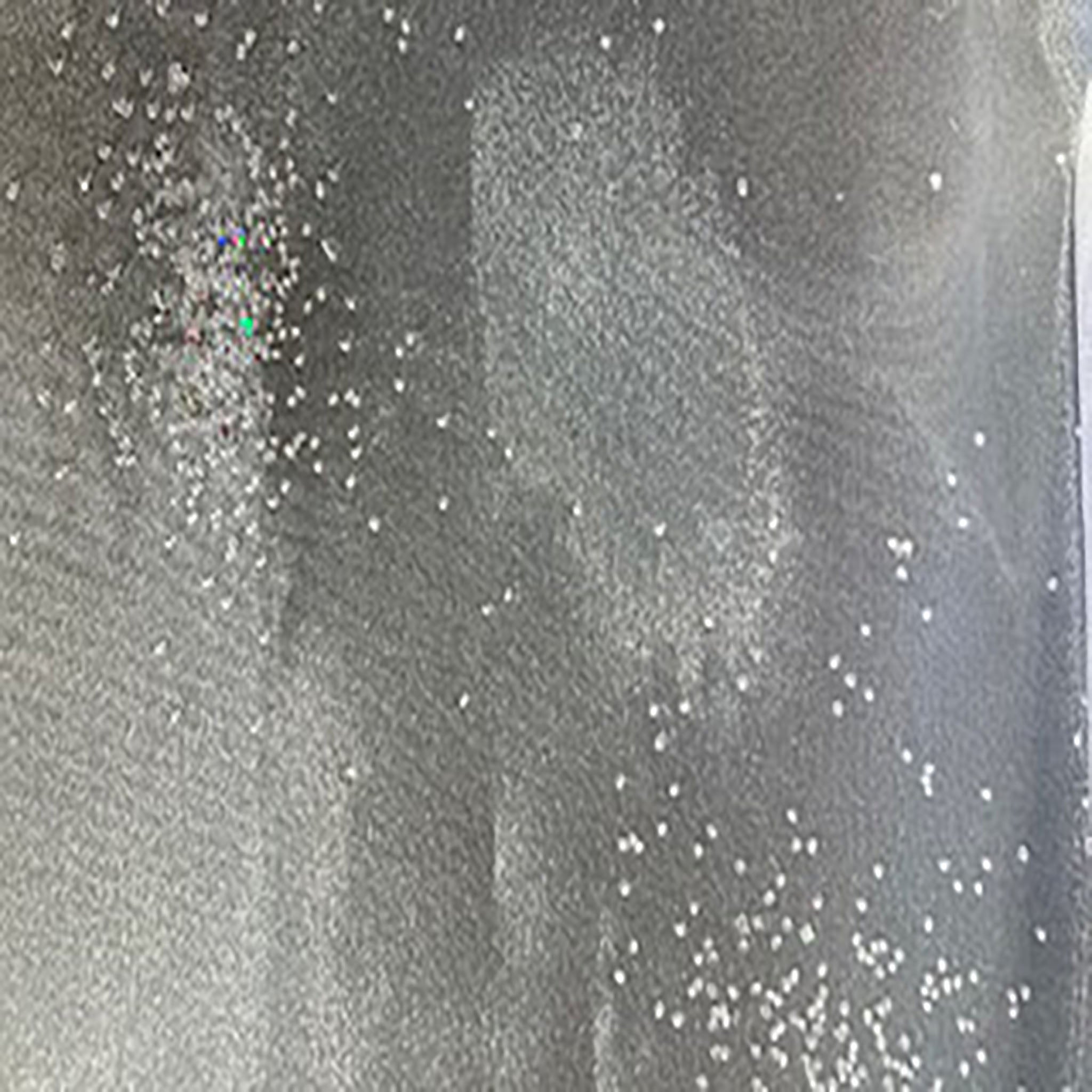 Polyester Organza With Metallic Dew Drop | Spandex Palace White Silver