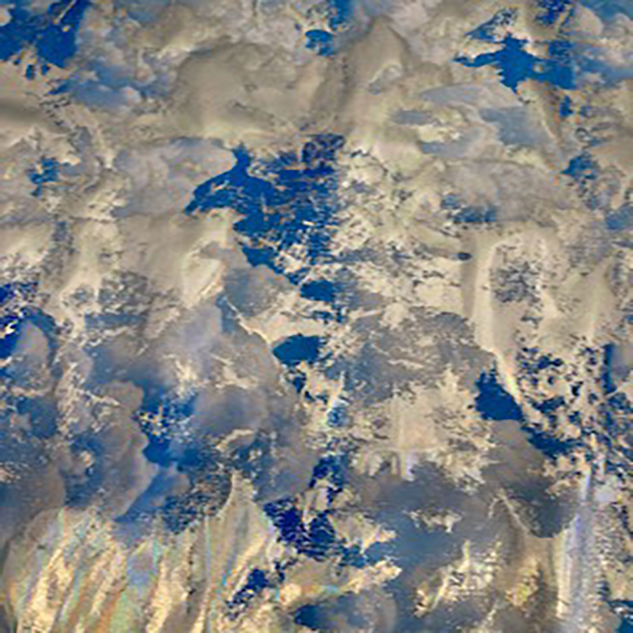 4 Way Polyester Spandex Spring Clouds With Laser Hologram | Spandex Palace Blue Silver