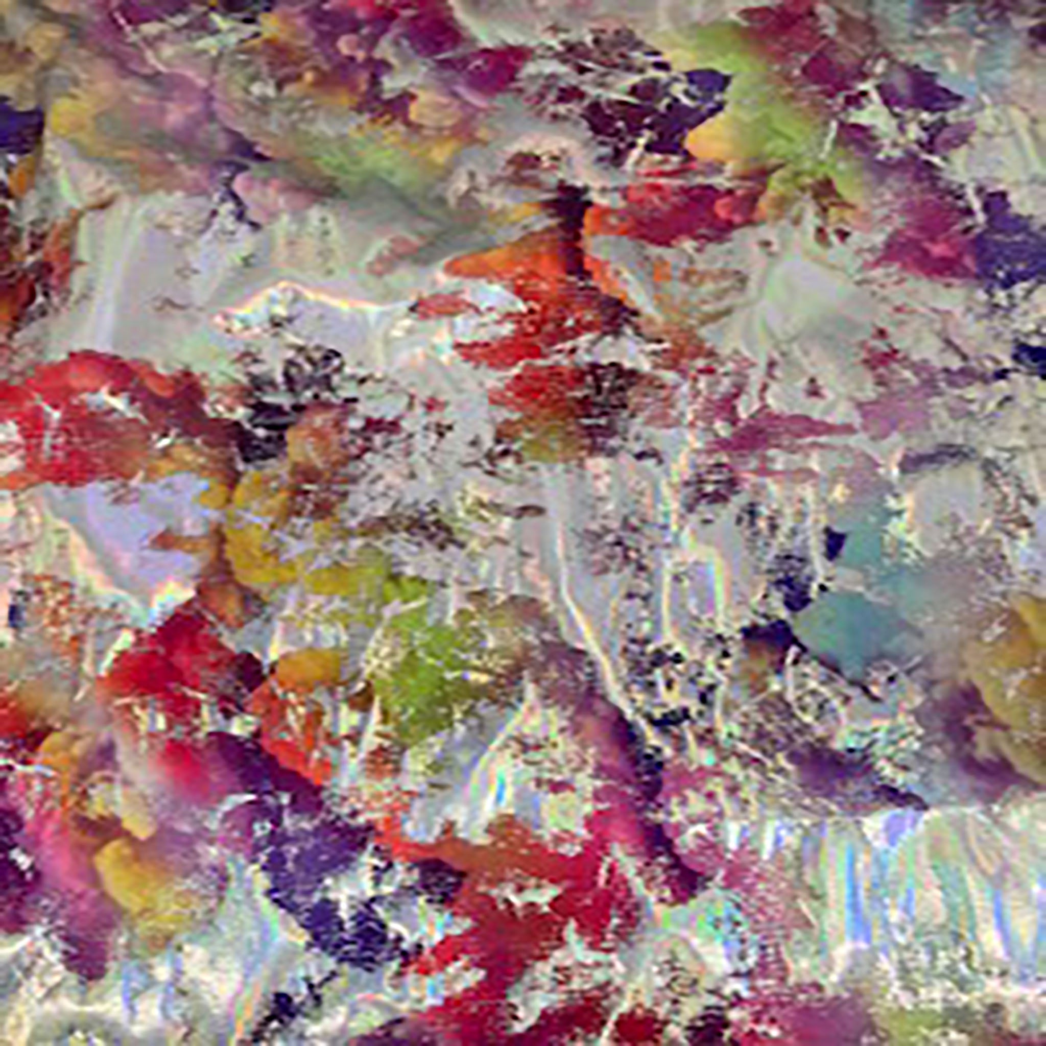 4 Way Polyester Spandex Spring Clouds With Laser Hologram | Spandex Palace Multi Color