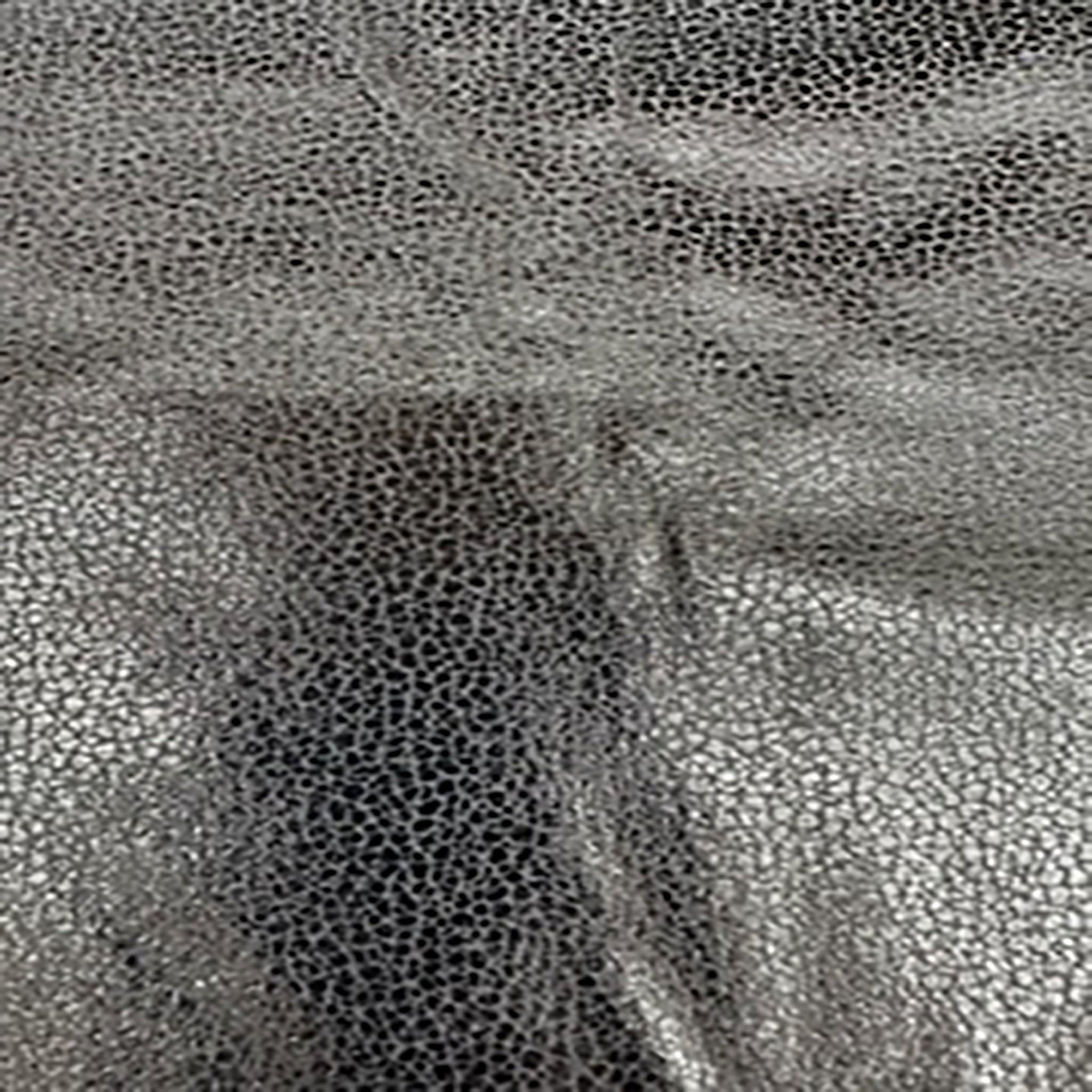 4 Way Stretch Nylon Spandex Cobble Stone Foil | Spandex Palace White Silver