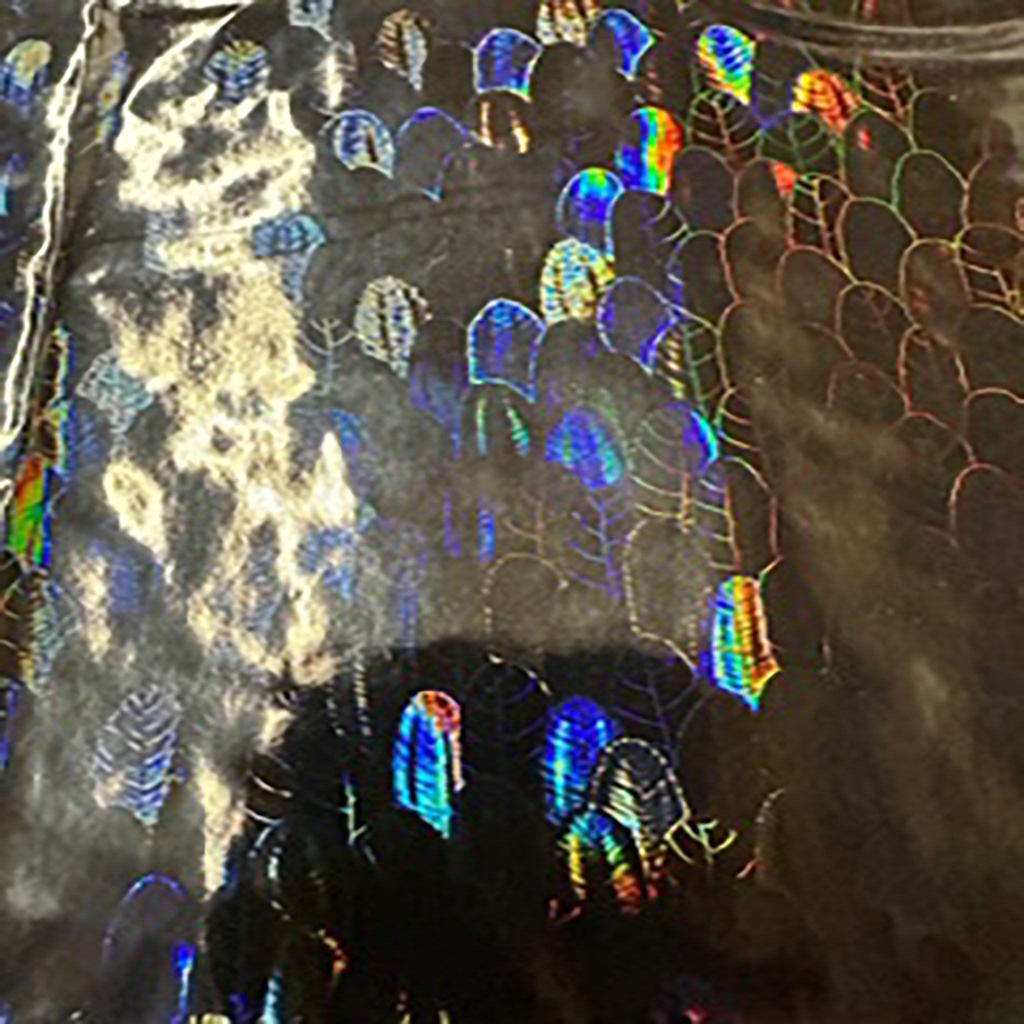 4 Way Stretch Polyester Spandex Leaves | Spandex Palace Black