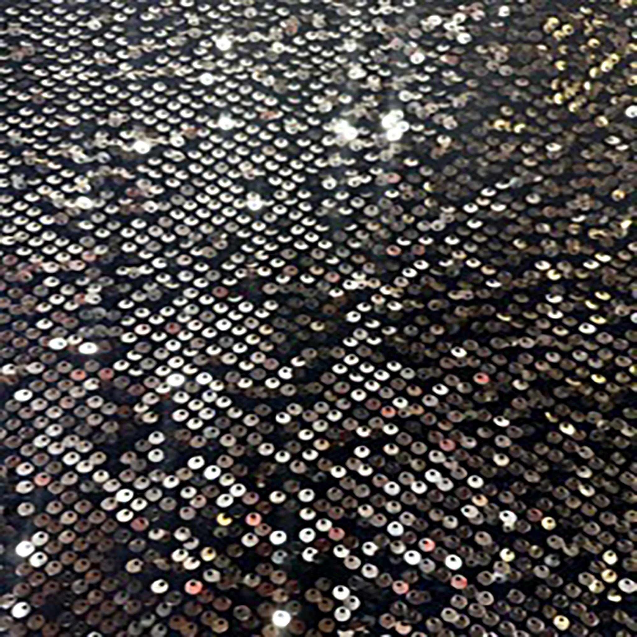 Holiday Mechanical Stretch Velvet With All Over Sequin Black Gold