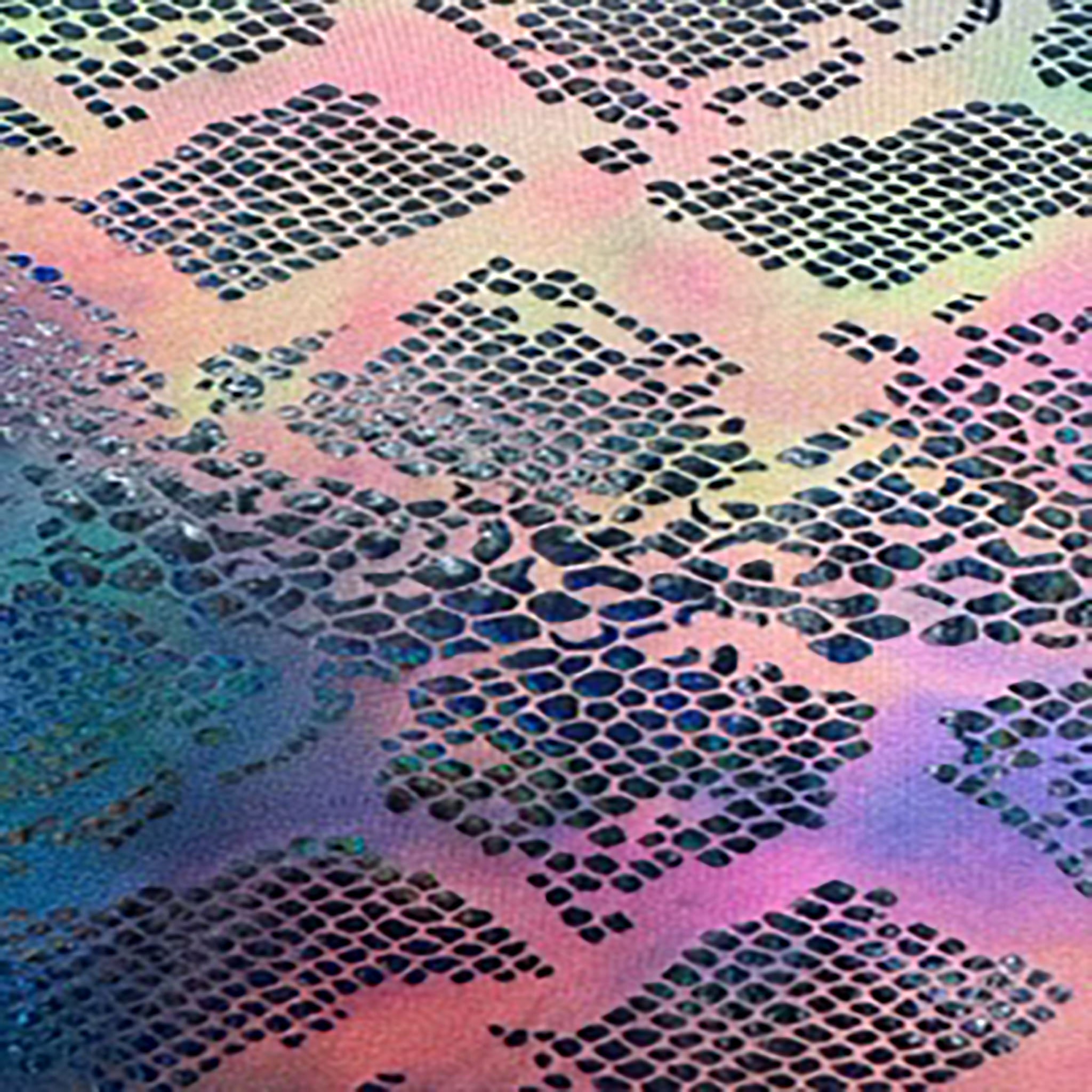 4 Way Nylon Spandex Anaconda Laser Hologram | Spandex Palace Hot Pink Blue
