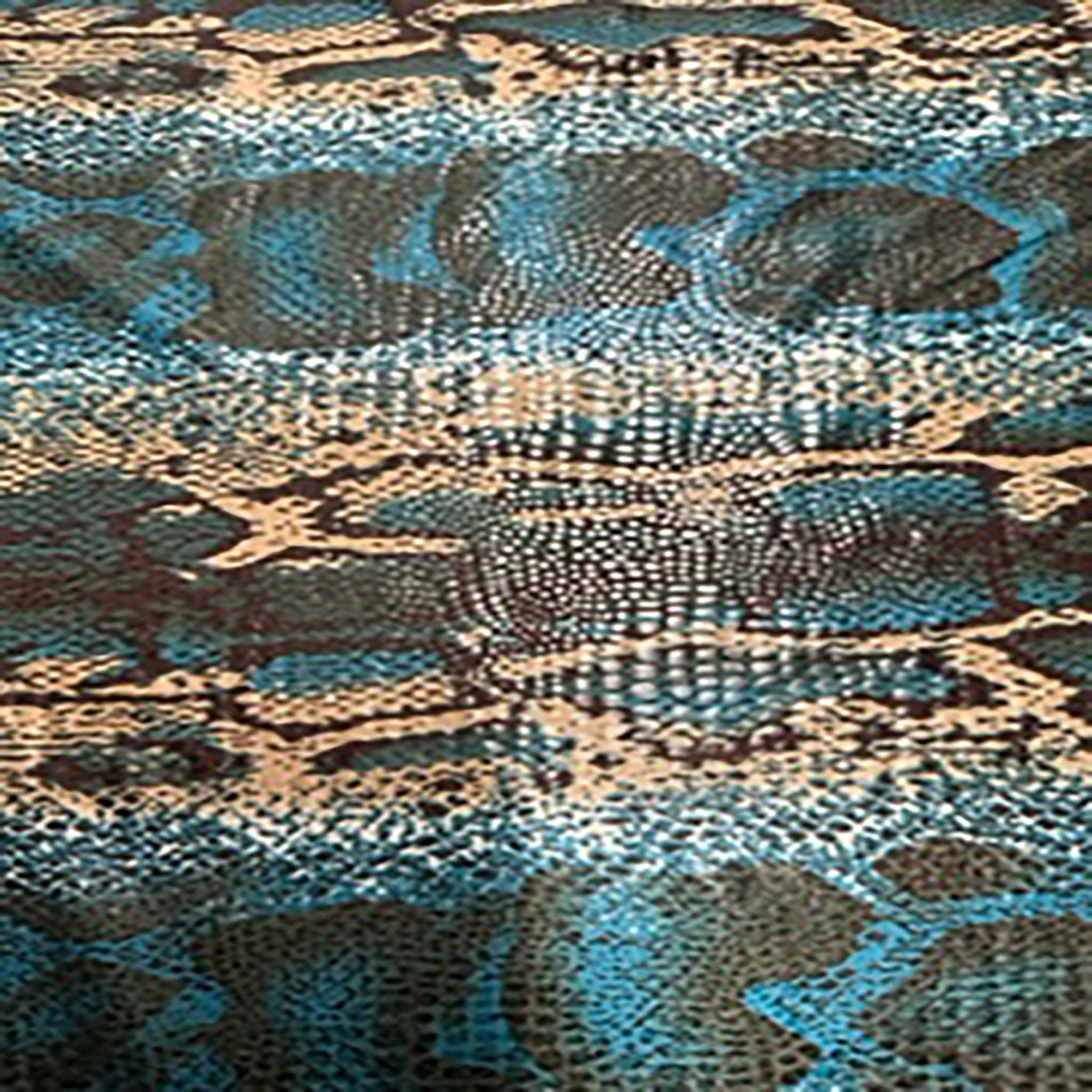 2 Way Stretch Polyester Spandex Brazilian Snake Clear Foil | Spandex Palace Green Brown