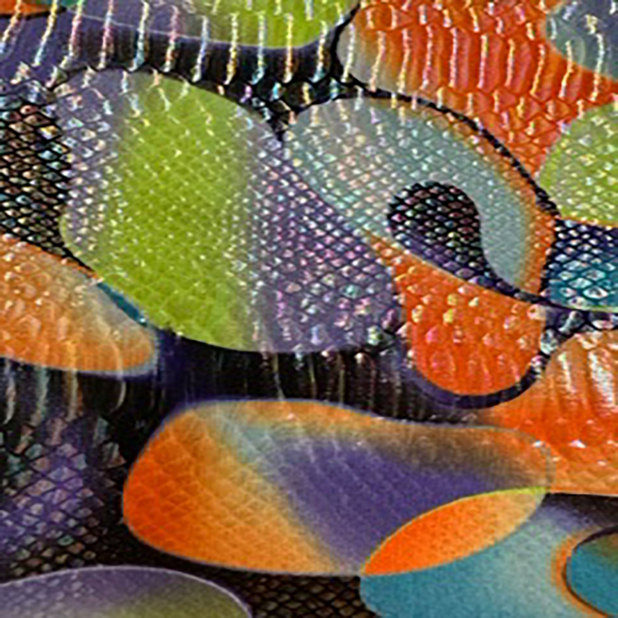 4 Way Stretch Poly Spandex Bull Snake Illusion | Spandex Palace Purple Orange Neon Green