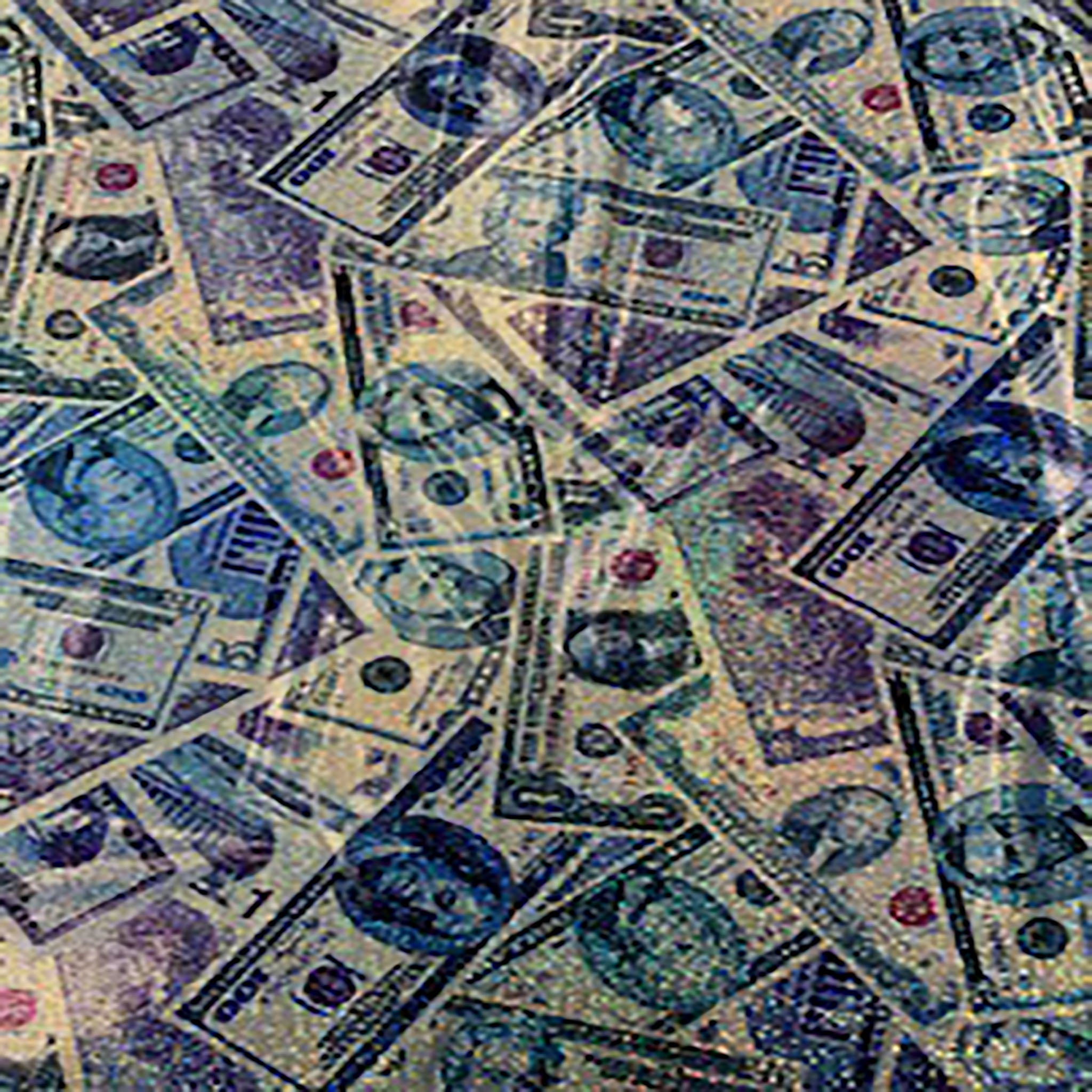 4 Way Polyester Spandex Random Money Hologram Royal Combo