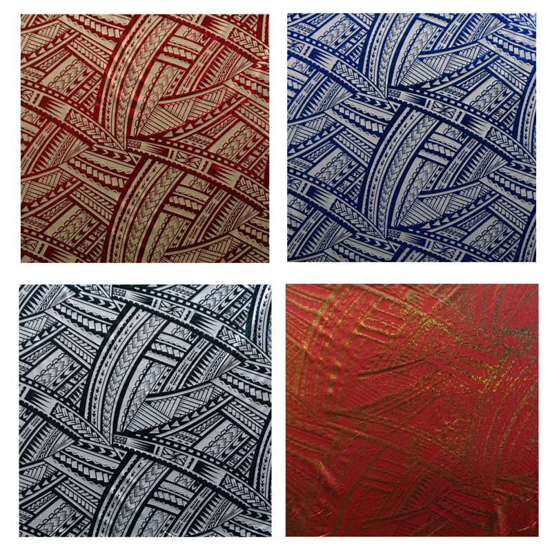 Traditional Polynesian Tattoo Design Fabric | Foil