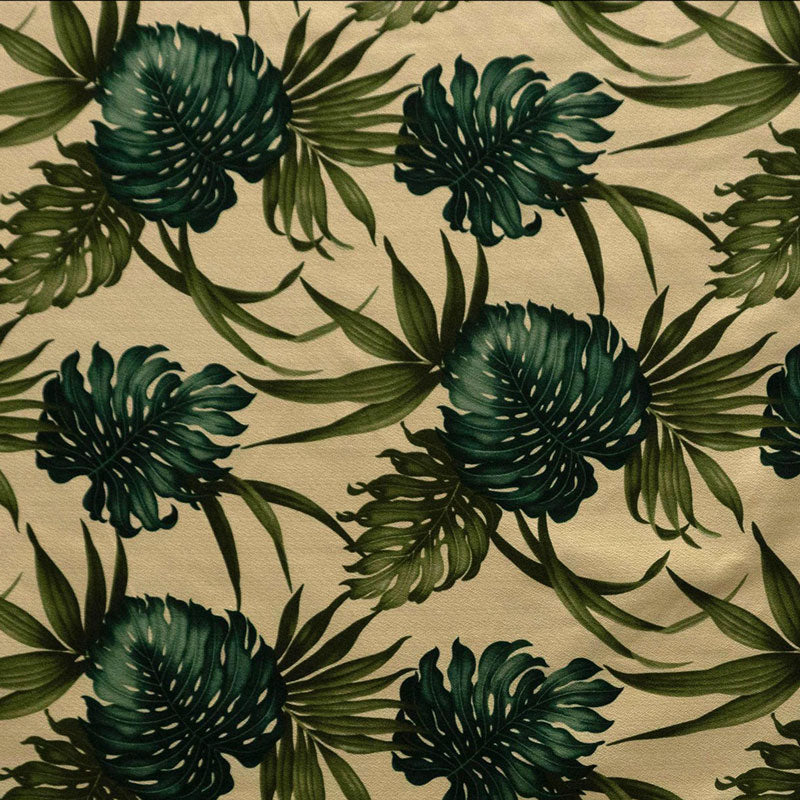 Monstera Leaf Dypsis Lutescens Fabric | Heavy Barkcloth l Spandex Palace