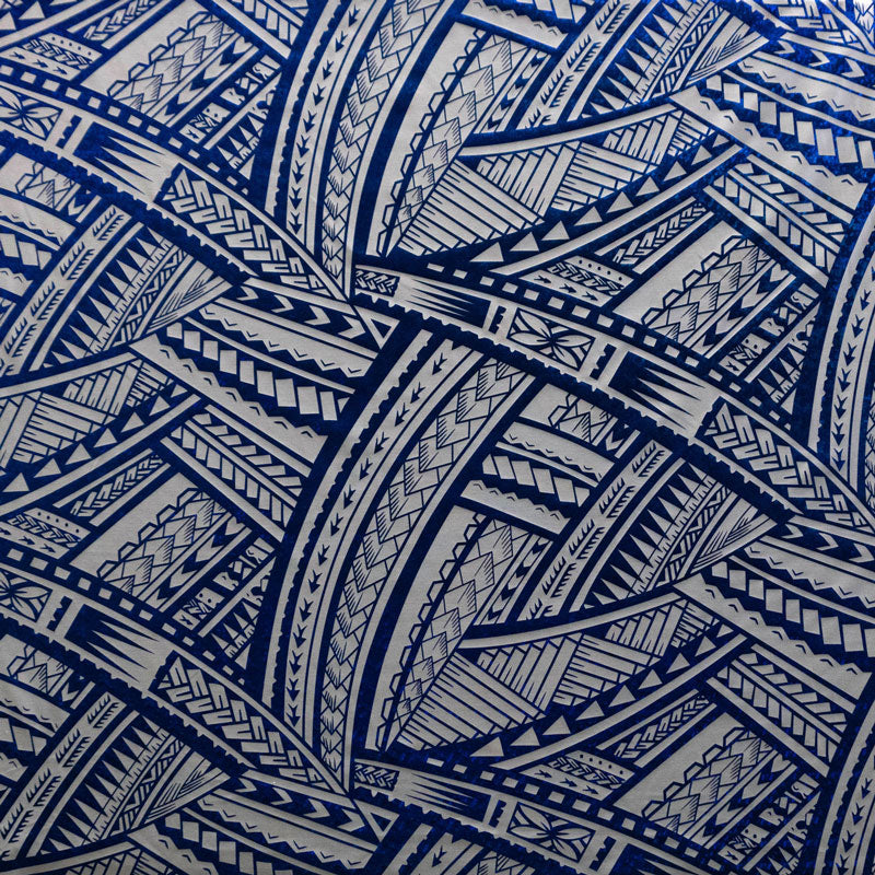 Traditional Polynesian Tattoo Design Fabric | Foil  |  Spandex Palace