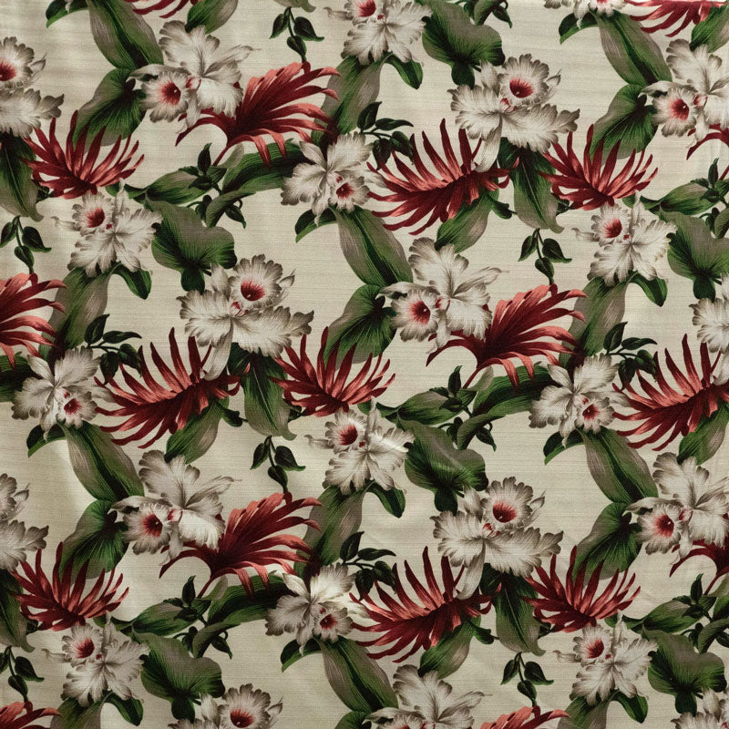 Tropical Garden Fabric | Cotton Light-Barkcloth