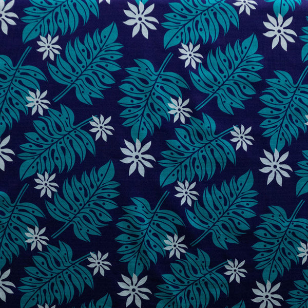 Tiare & Split Leaf Fabric | Cotton Light Barkcloth  | Spandex Palace