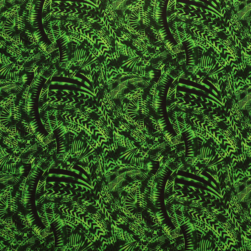 Traditional Polynesian Tattoo Design Fabric | Rayon Poplin  |  Spandex Palace