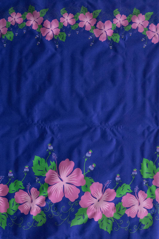 Hibiscus Double Border Polyester Fabric | Islands Fabric