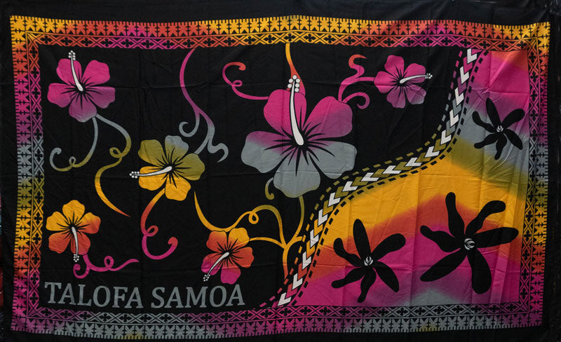 Multicolor Talofa Samoa Hibiscus Tiare | Sarong