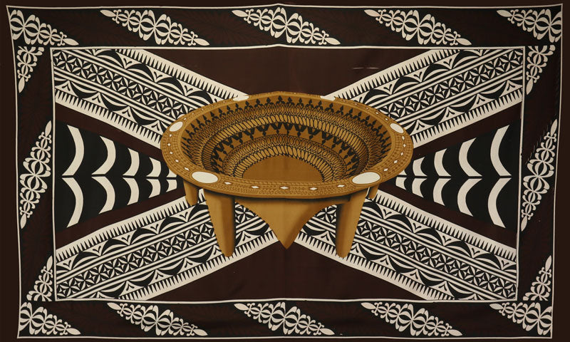 Kingdom of Tonga Kava Bowl All Around Border Crossing pattern | Sarong