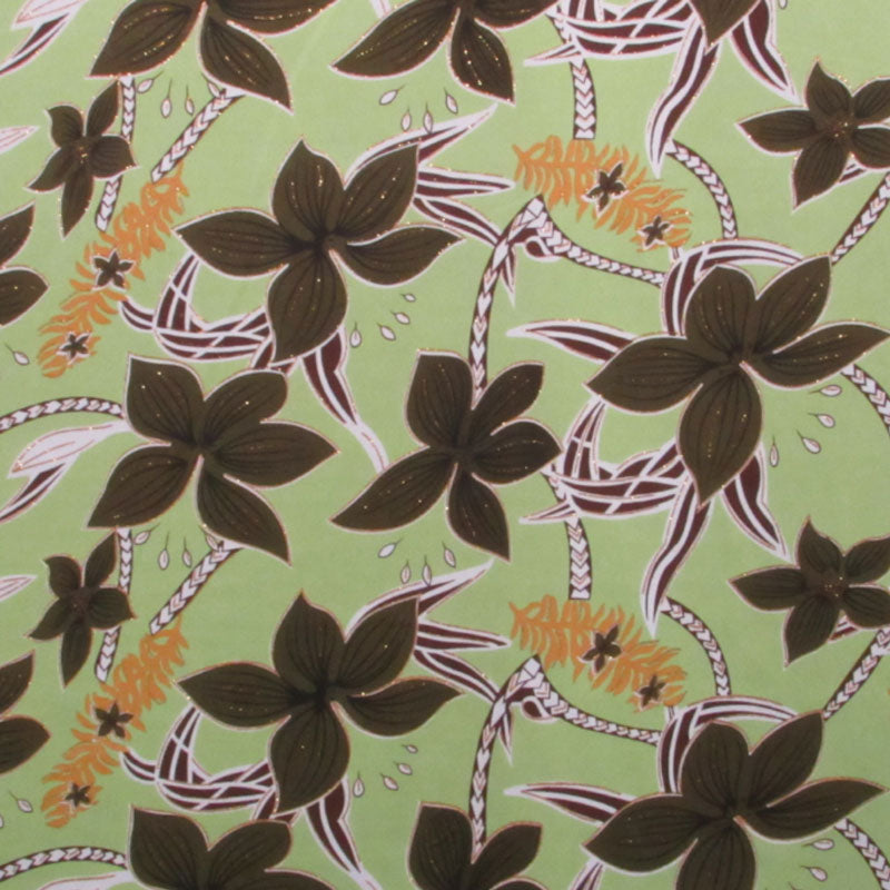 Large All Over Plumeria Fabric | Glitter Polyester l Spandex Palace