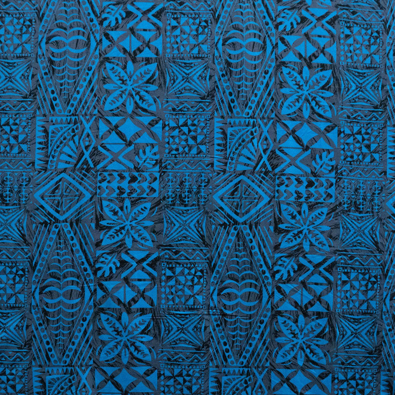 Traditional Tongan Geometric Design Fabric | Peachskin