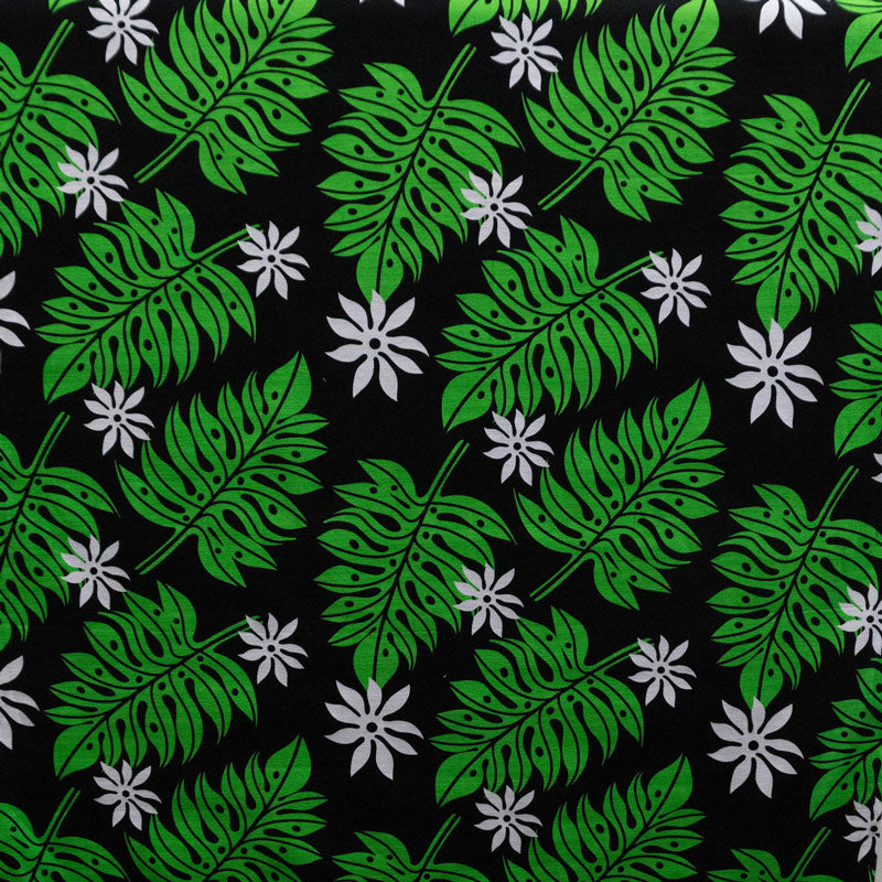 Tiare & Split Leaf Fabric | Cotton Light Barkcloth  | Spandex Palace