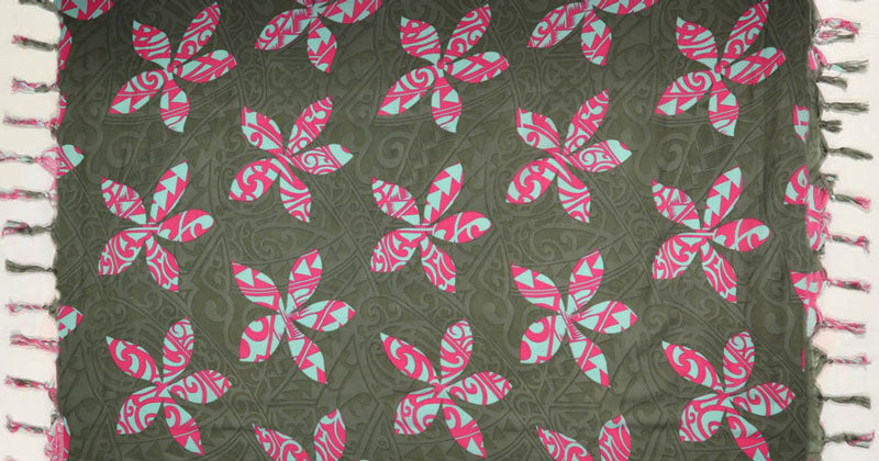 Colorful Tiare Sarong with Fringes | Islands Fabric