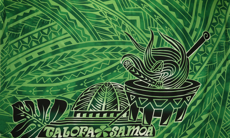 Talofa Samoa Kava Bowl Polyester Sarong | Islands Fabric