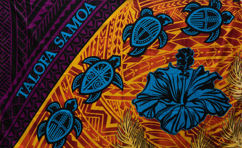 Talofa Samoa Sea Turtles Hibiscus Sarong