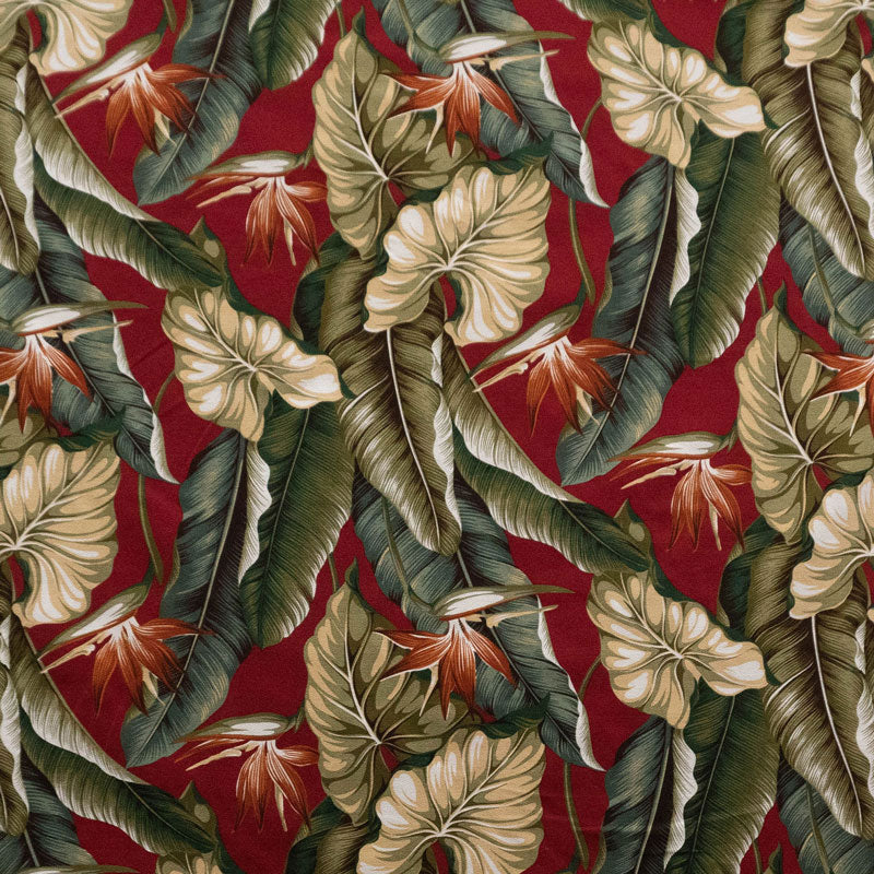 Bird of Paradise Tropical Leaves Fabric | Cotton Heavy-Bark Cloth