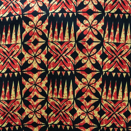 Traditional Tapa design Fabric | Cotton Light Barkcloth