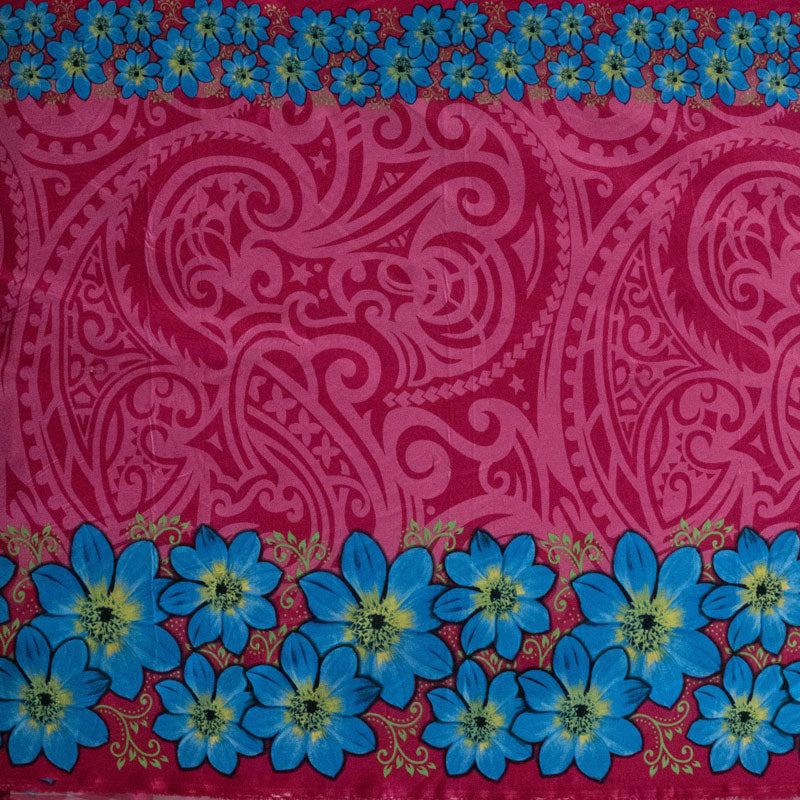 Traditional Polynesian Tattoo Daisy Double Border Fabric | Polyester  |  Spandex Palace