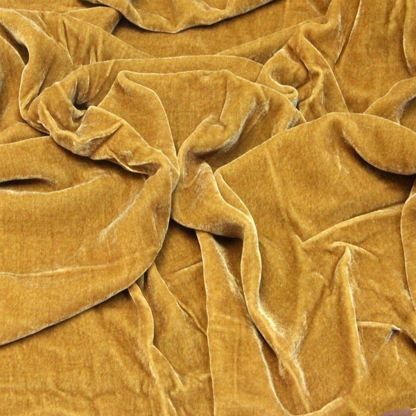 Gold Silk Velvet Fabric