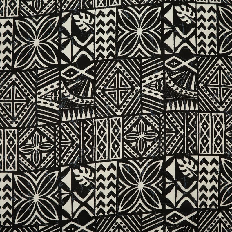 Traditional Polynesian Tapa design Fabric | Light Barkcloth  | Spandex Palace