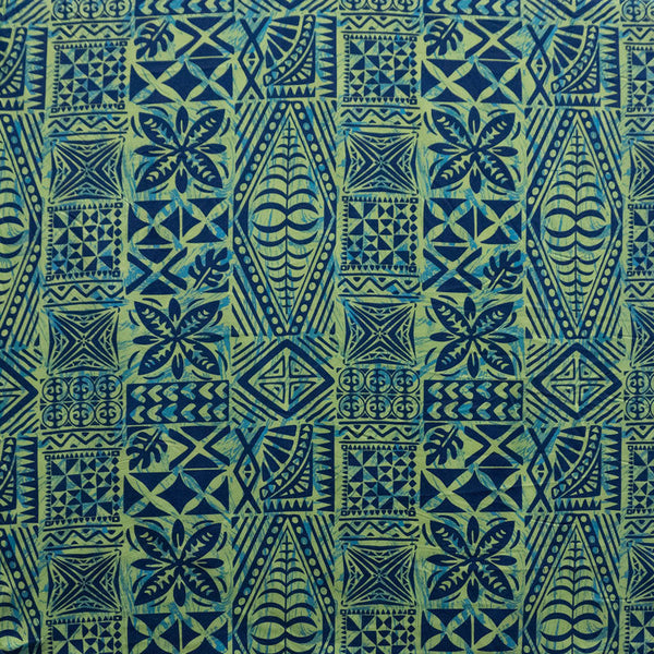 Traditional Tongan Geometric Design Fabric | Peachskin