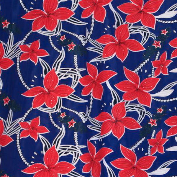 Large All Over Plumeria Fabric | Glitter Polyester l Spandex Palace