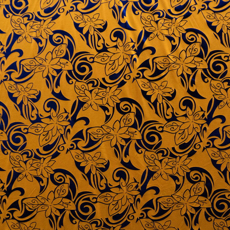 Tiare Swirls Fabric | Polyester Foil  | Spandex Palace