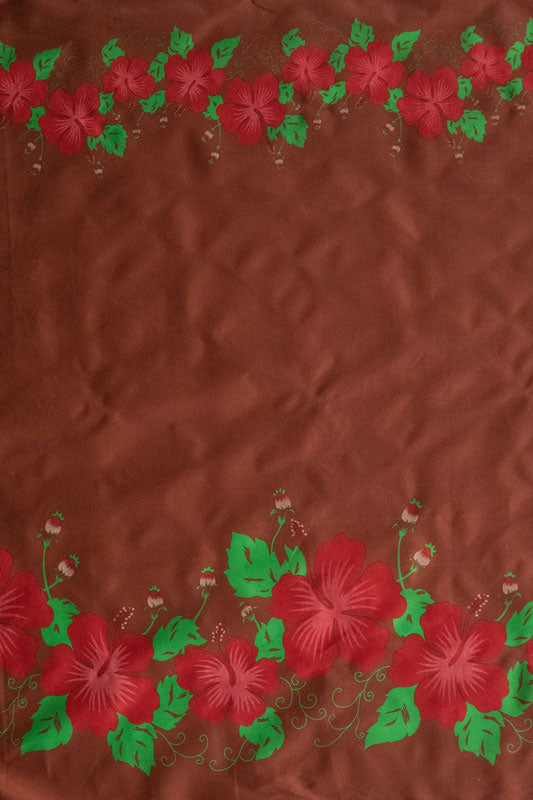 Hibiscus Double Border Polyester Fabric | Islands Fabric